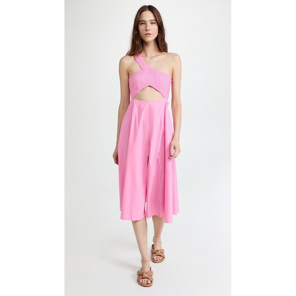 Swf Asymmetric Cut Out Midi Dress Floss Pink